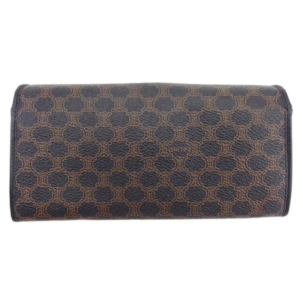 CELINE Long Wallet Macadam Beige PVC x Leather Authentic Used T22375 - Picture 2 of 9